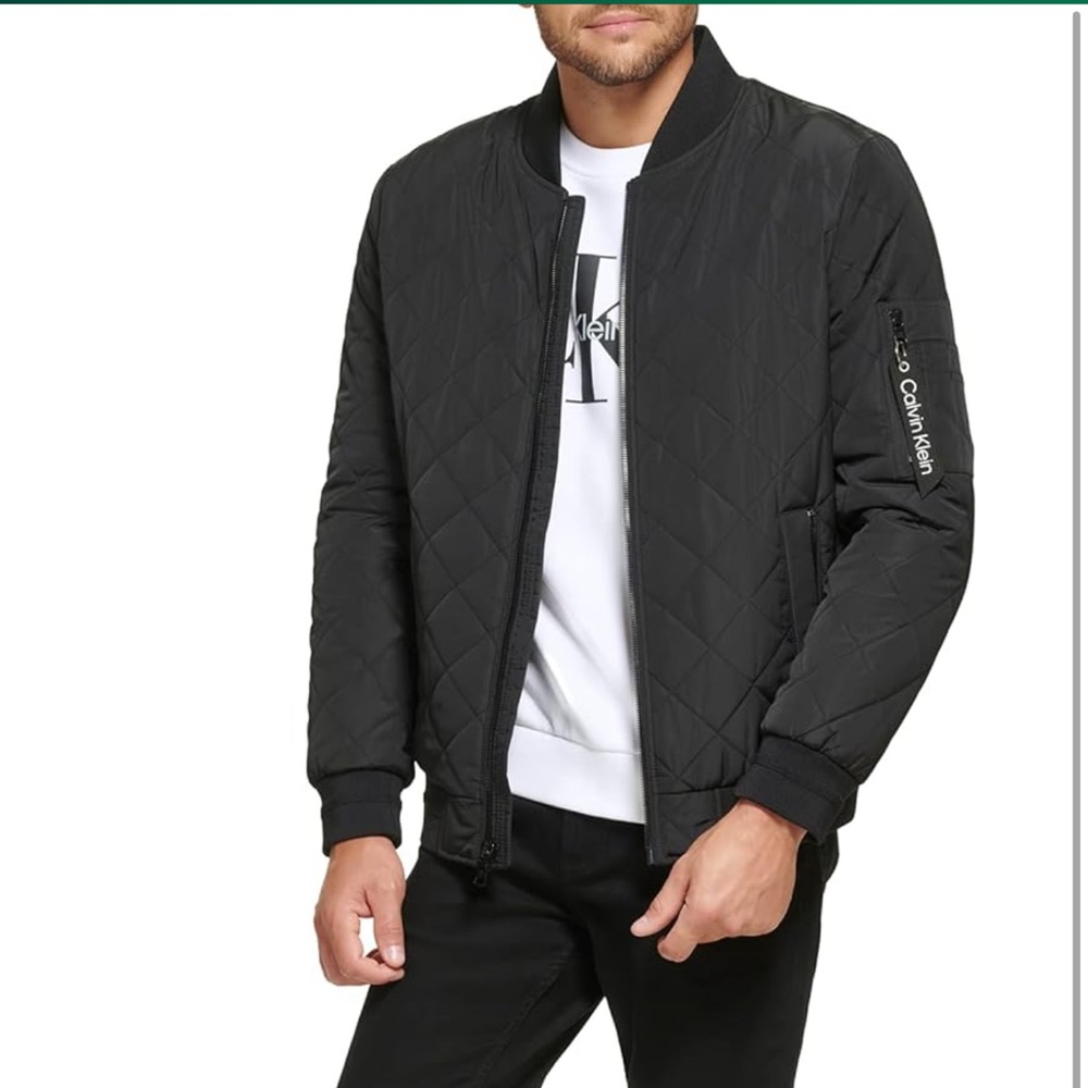 Men’s Calvin Klein quilted bomber jacket.